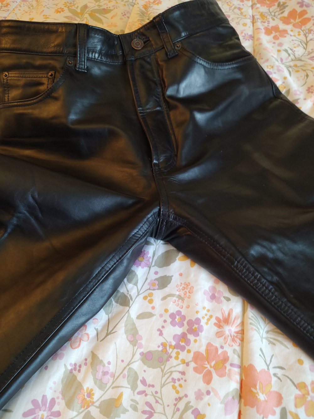 GAP Black  100% Leather Boot-Fit Pants
